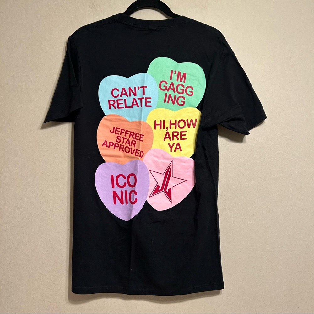 Jeffree Star Fashion Valentine’s Day‎ Candy Hearts T-Shirt Large Adult Black M